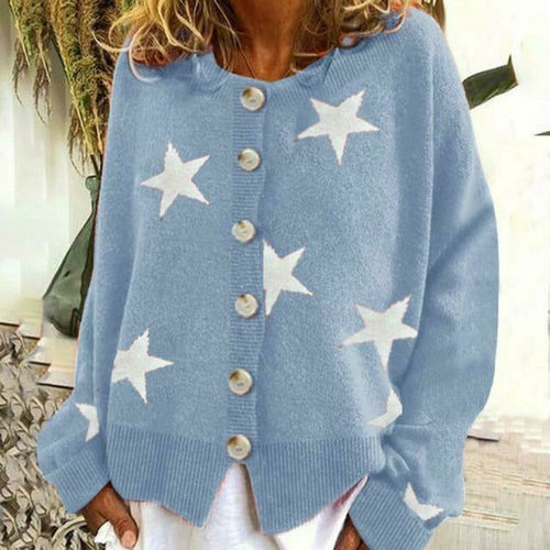 Heidi-Mode | Strick Strickjacke mit Sternen Details für Damen