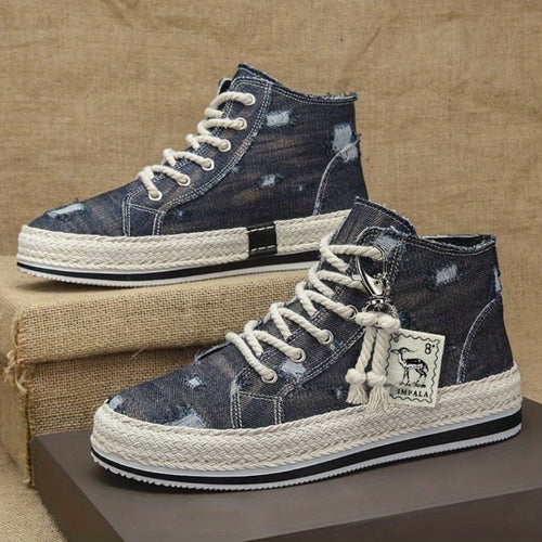 Heidi-Mode | Hochgeschnittene Denim Skate Schuhe