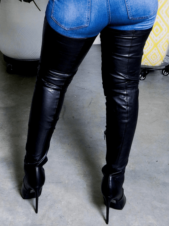 Heidi-Mode | Flache Overknee-Stiefel aus für den Winter