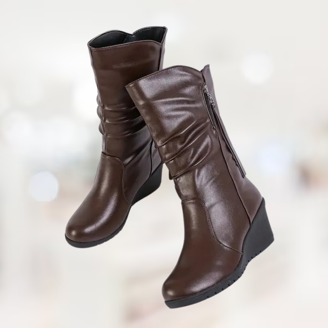 Heidi-Mode – Halbhohe Winter-Keilstiefel für Damen