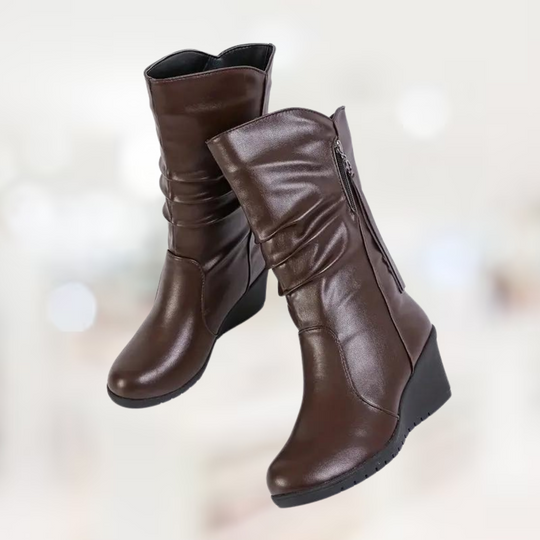 Heidi-Mode – Halbhohe Winter-Keilstiefel für Damen