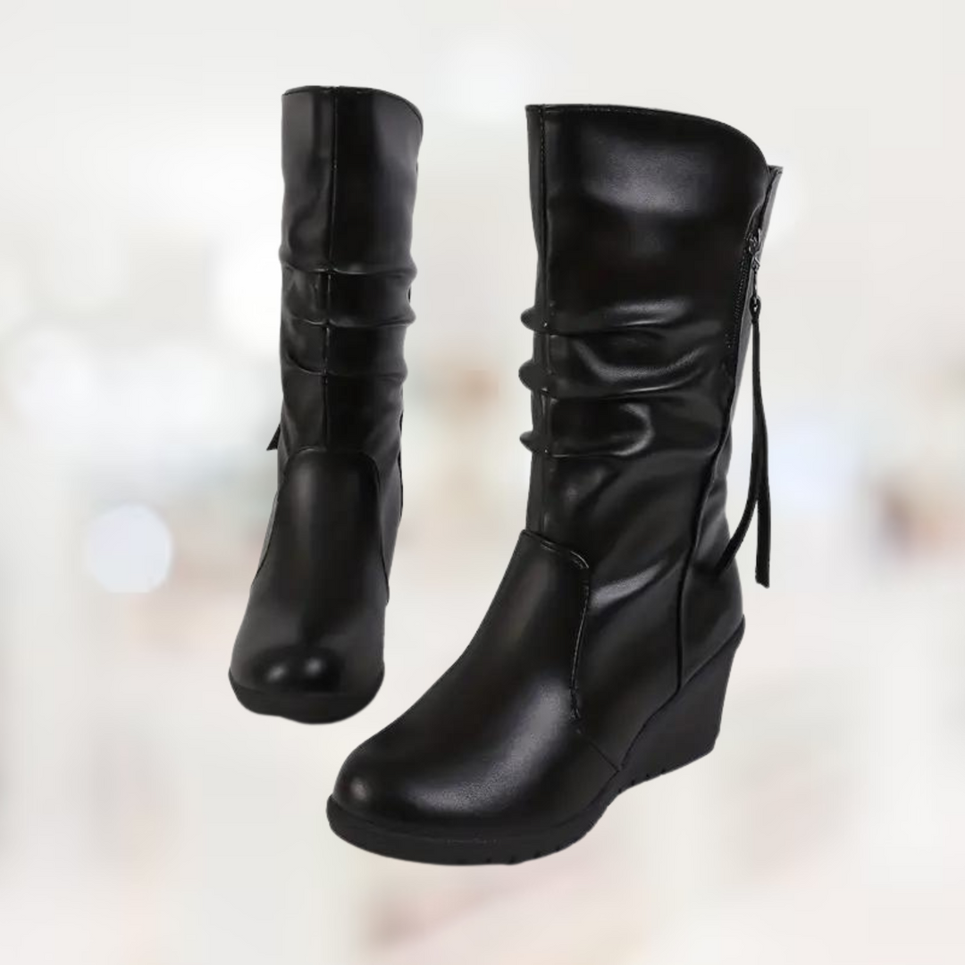 Heidi-Mode – Halbhohe Winter-Keilstiefel für Damen