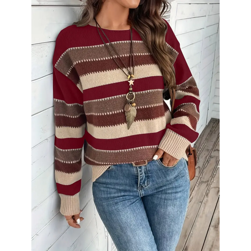 Heidi-Mode | Pull Damen mit Rundhalsausschnitt und Langen Ärmeln