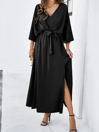 elegante maxi-jurk met hoge split