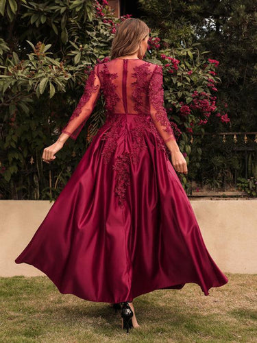 Heidi-Mode | Spitzen-Schwingen Sexy Lang Kleid Trailing Bankett Kleid
