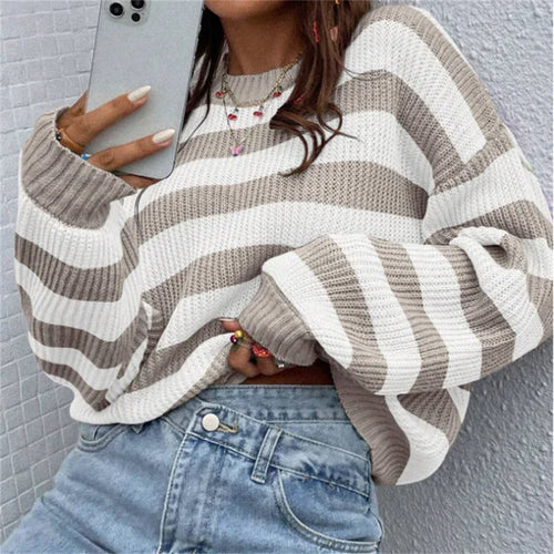 Heidi-Mode - Schicke Herbstgestreifte Pullover mit Perfektem Schnitt für Frauen