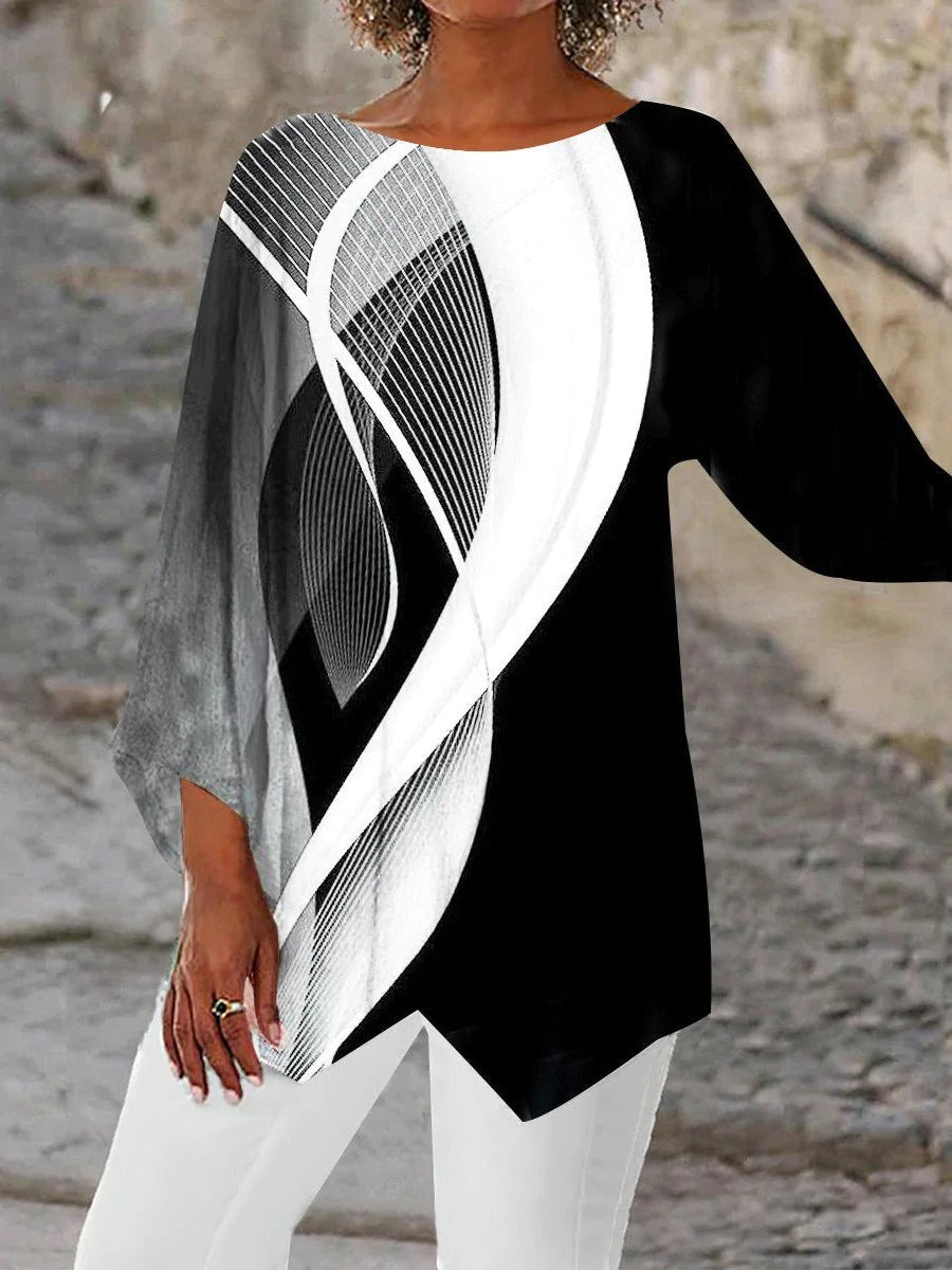 Moderne geometrische Langarm-Tunika