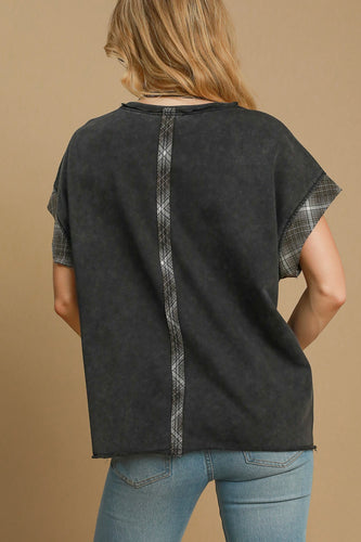 Heidi-Mode | Umgee Peace Applique Rundhals French Terry Oberteil