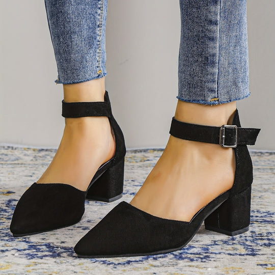 Heidi-Mode | Damen Sandalen mit Blockabsatz Schnürung, mit Knöchelriemen, Elegant