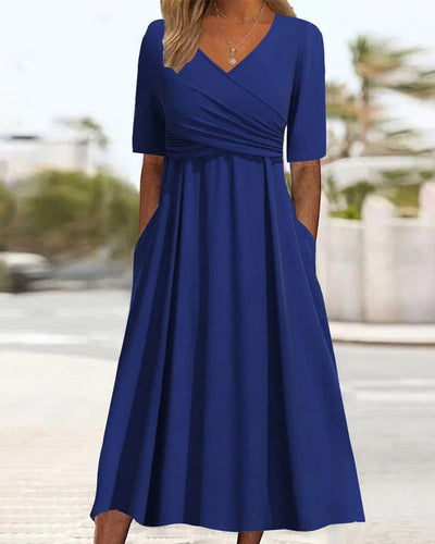 Heidi-Mode | Kurzarm Crossover Kleid
