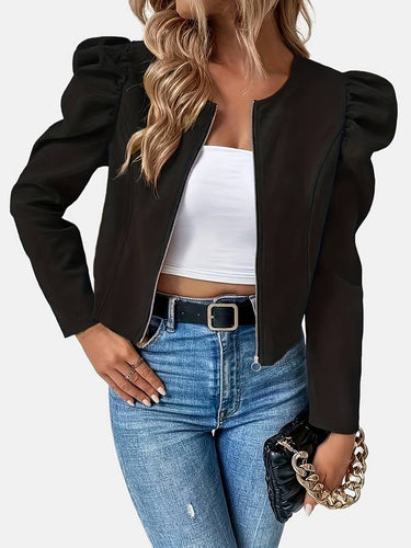 Heidi-Mode | Jacke mit Gepufften Ärmeln und Reißverschluss