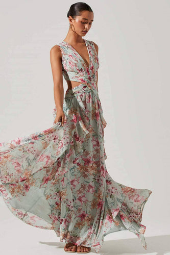 luchtige maxi-jurk met bloemenprint
