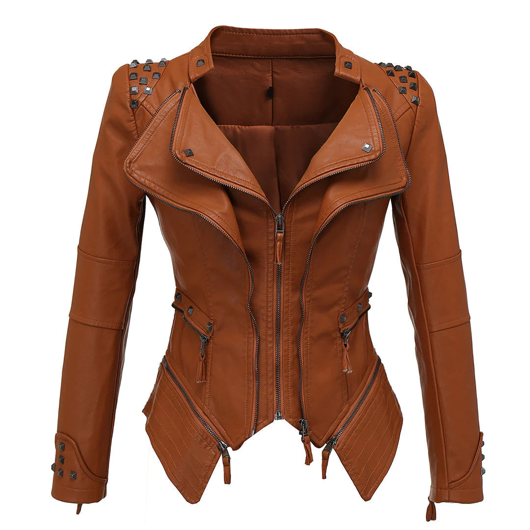 Heidi-Mode | Slim Fit Biker jacke Für Damen Perfekt Für Alltag