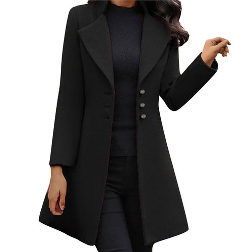 Manteau de laine à manches longues pour femme