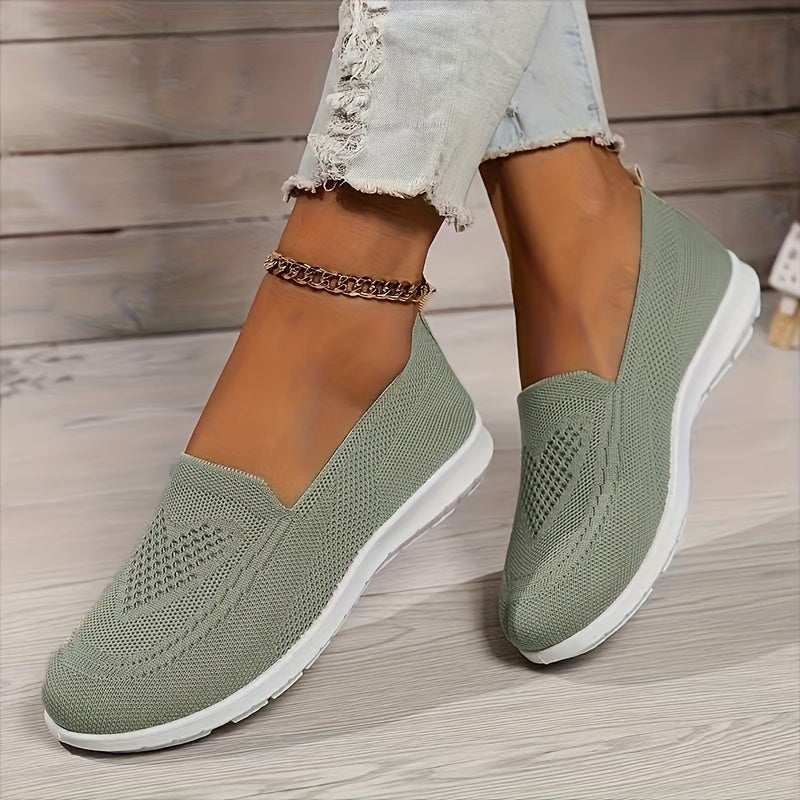Heidi-Mode | Einfarbige Gestrickte Sneaker Für Damen