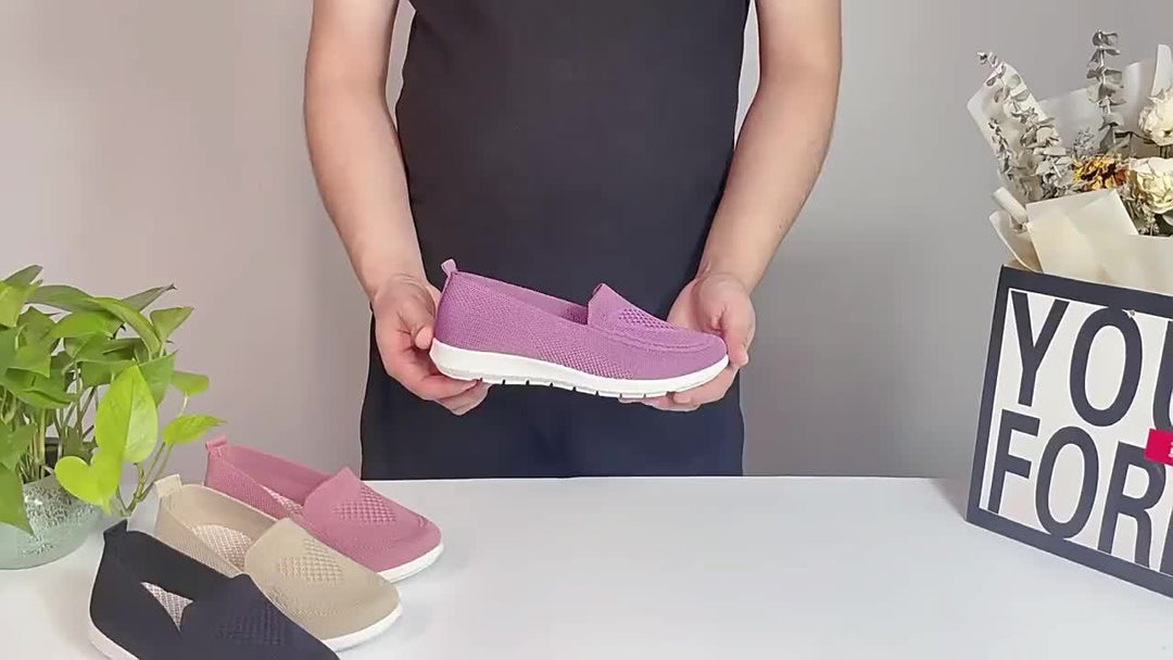 Heidi-Mode | Einfarbige Gestrickte Sneaker Für Damen