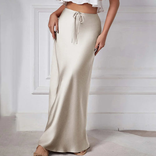 Heidi-Mode | Schicker High-Waist Satinrock für Damen