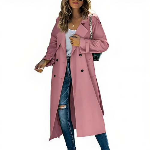 Eleganter zweireihiger Trenchcoat für Damen
