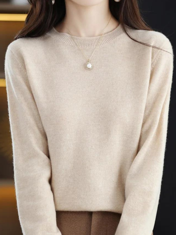 Bequemer Wollpullover mit langen Ärmeln