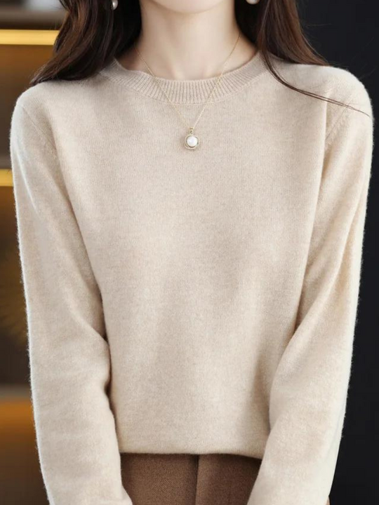 Bequemer Wollpullover mit langen Ärmeln