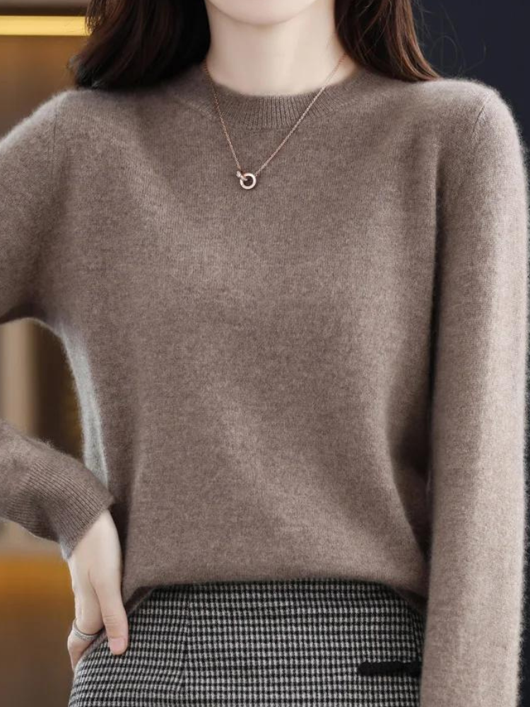 Bequemer Wollpullover mit langen Ärmeln