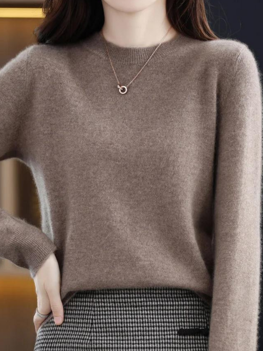 Bequemer Wollpullover mit langen Ärmeln