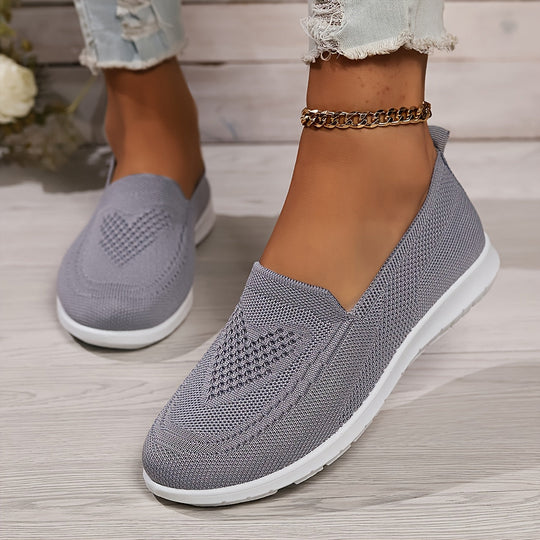 Heidi-Mode | Einfarbige Gestrickte Sneaker Für Damen
