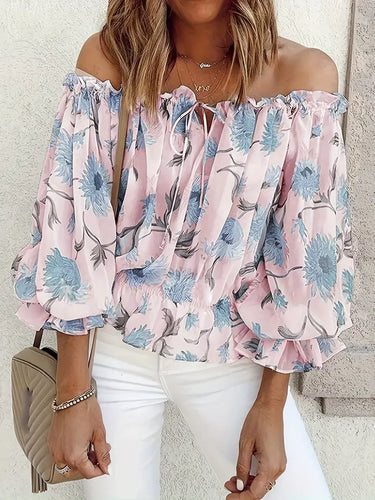 Heidi-Mode | Lässige Bluse mit Rüschen Ohne Ärmel und Blumenmuster