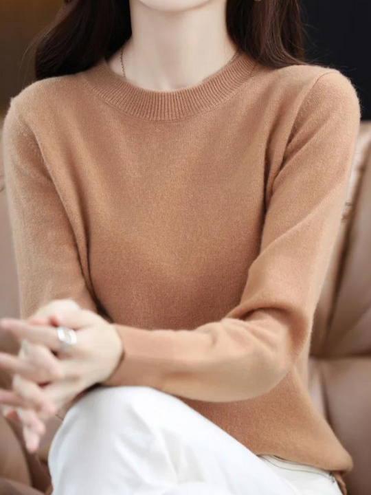 Bequemer Wollpullover mit langen Ärmeln