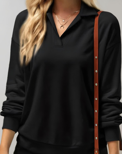 Heidi-Mode | Oversized Trui Met Lage V Uitsnijding En Kraag