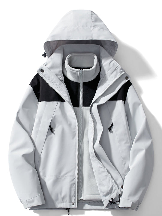 Heidi-Mode | 3-in-1 Fleece-Winterjacke mit Kapuze für Damen