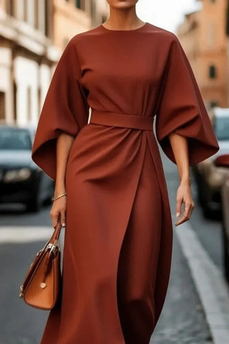 Heidi-Mode | Elegantes Kleid mit Laternenärmeln und Gürtel
