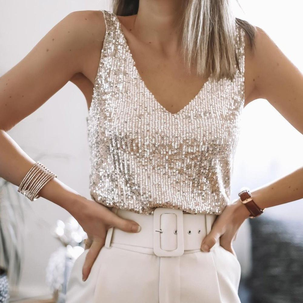 Heidi-Mode | Damen Festliche Oberteile Glitzer Top