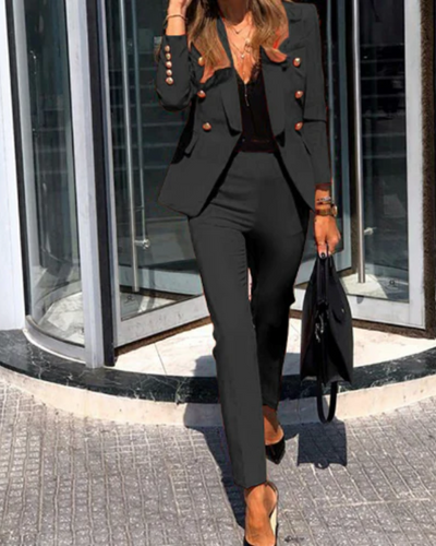 Heidi-Mode | Damen Elegant Anzug Zweiteiler Set