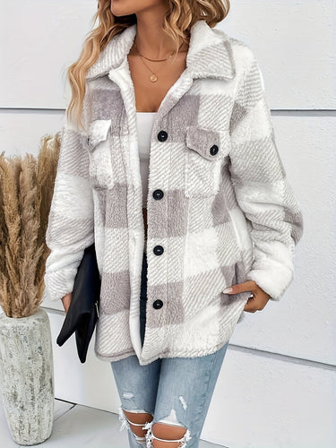 Lässige Karojacke mit luftiger Knopfleiste