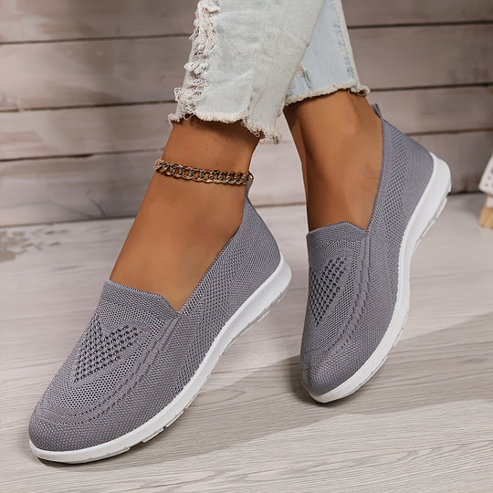 Heidi-Mode | Einfarbige Gestrickte Sneaker Für Damen