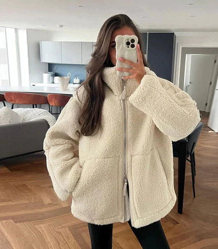 Heidi-Mode | Oversize Mantel mit Reißverschluss, Weich und Bequem