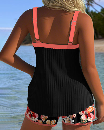 Heidi-Mode | Tankini V-Ausschnitt Gedruckte Sport Boxershorts