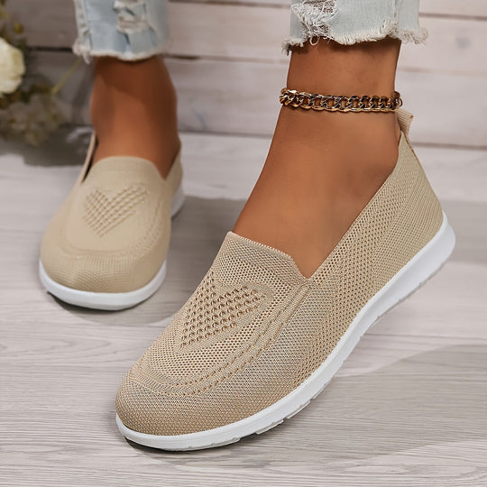 Heidi-Mode | Einfarbige Gestrickte Sneaker Für Damen