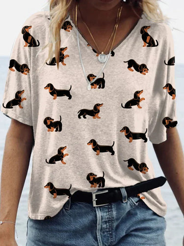 Heidi-Mode | Dackel Shirt mit Pfotenprint aus Lima