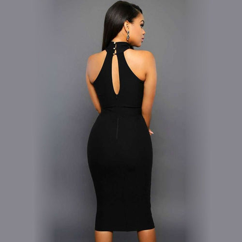High-End Sling Dress Formal Ladies Prom Dinner Schwarz Trägerlos