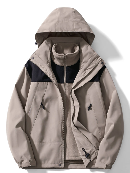 Heidi-Mode | 3-in-1 Fleece-Winterjacke mit Kapuze für Damen