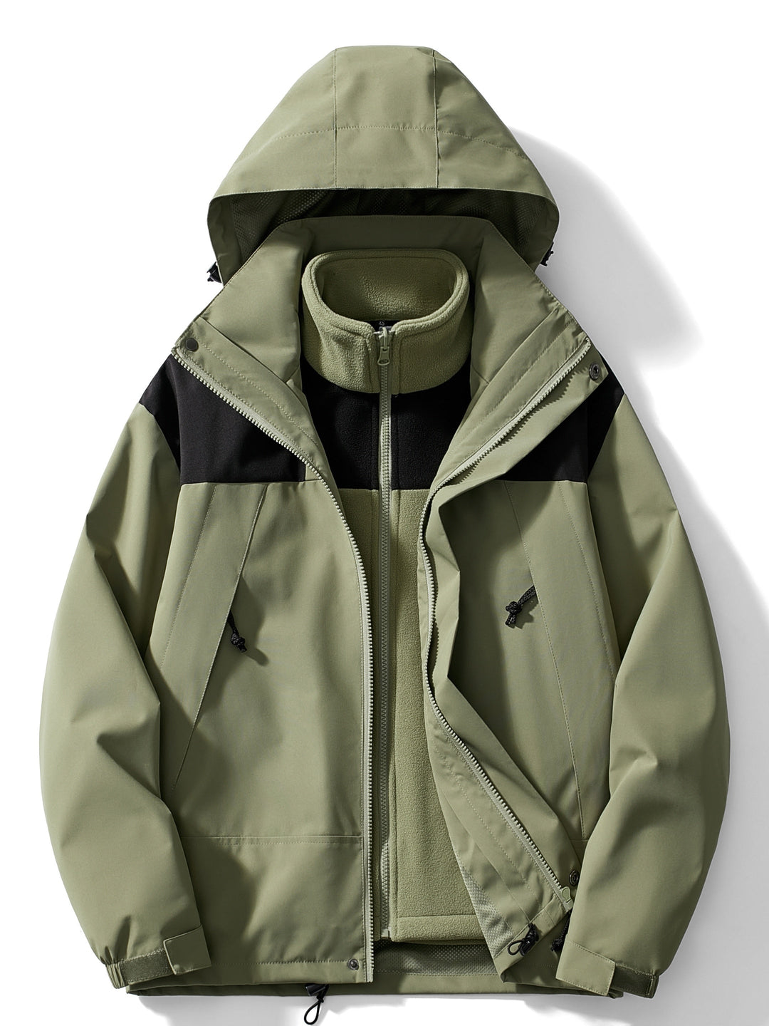 Heidi-Mode | 3-in-1 Fleece-Winterjacke mit Kapuze für Damen