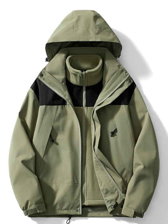 Heidi-Mode | 3-in-1 Fleece-Winterjacke mit Kapuze für Damen