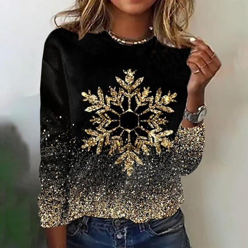 Heidi-Mode | Gradual Jahrgang T-Shirt Schneeflockenform