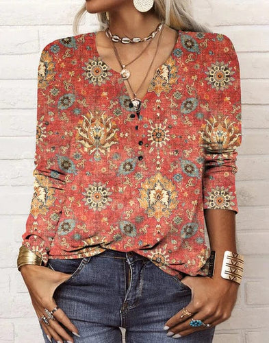 Heidi-Mode | Bedruckte Bluse Im Ethno-Stil