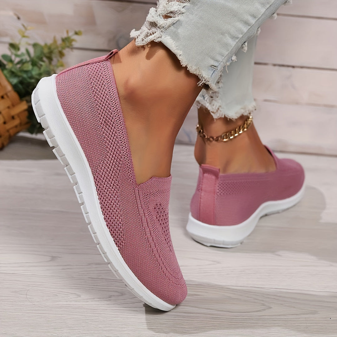 Heidi-Mode | Einfarbige Gestrickte Sneaker Für Damen