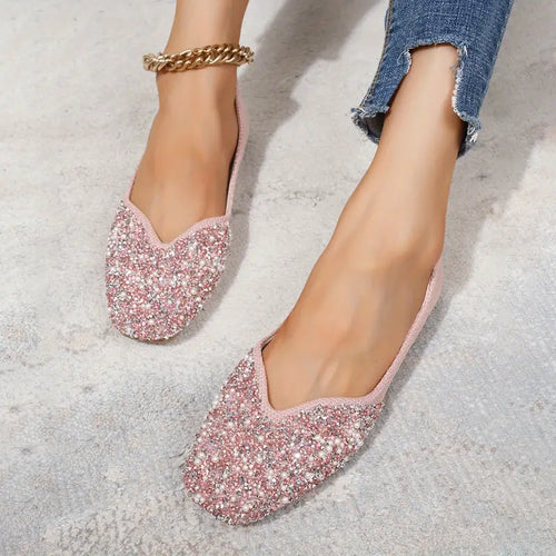 Heidi-Mode | Elegante Flache Schuhe mit Quadratischer Nietenverzierung