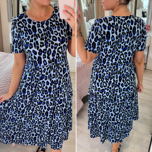Sommermode Sexy Damenkleidung Leopardenmuster Lässiges Kleid