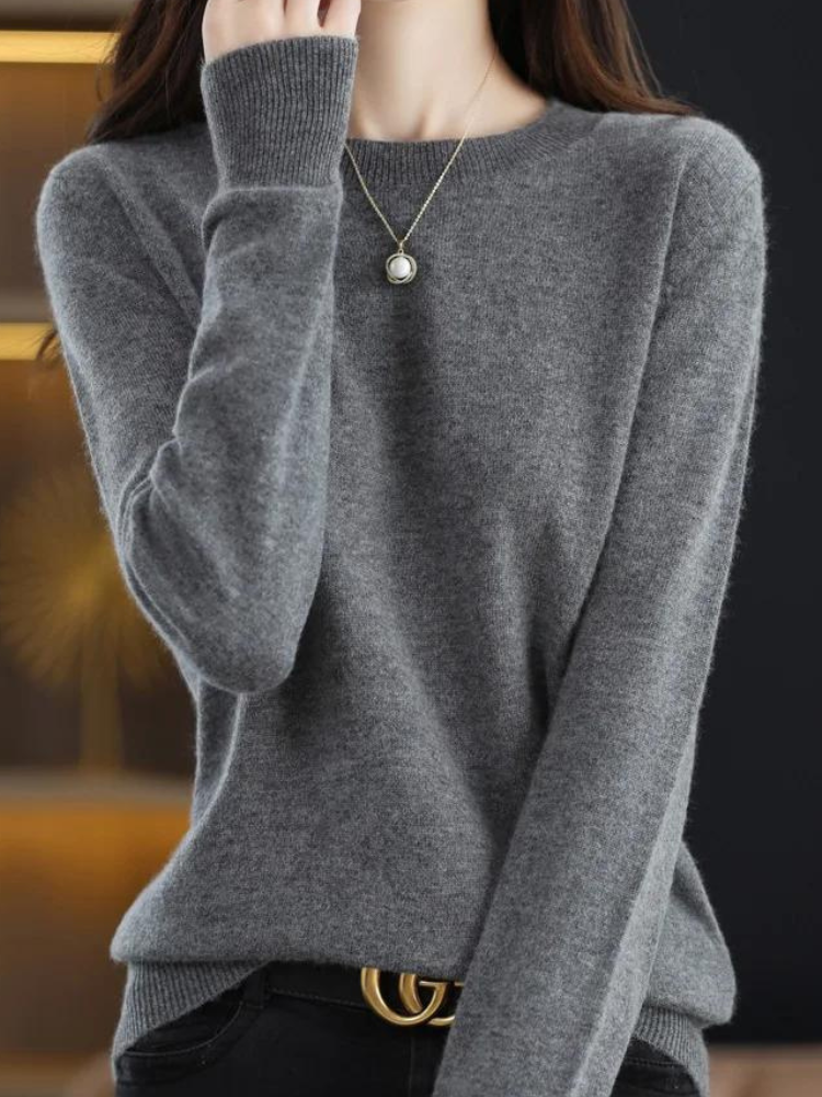 Bequemer Wollpullover mit langen Ärmeln